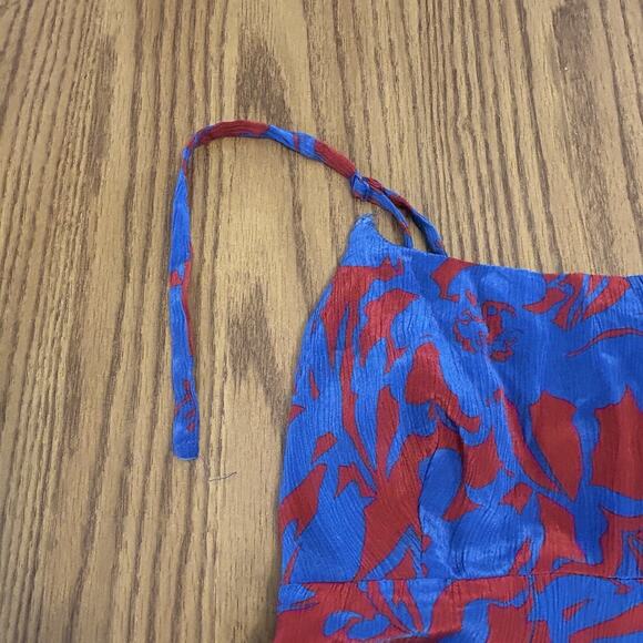 MADEWELL Empire Waist Tank Maxi Dress Sz 0 Red And Blue Floral FLAWED - READ - Picture 3 of 11